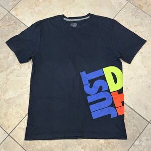 Nike Athletic Dept Shirt Mens M Blue Just Do It Graphic Regular Fit Short Sleeve